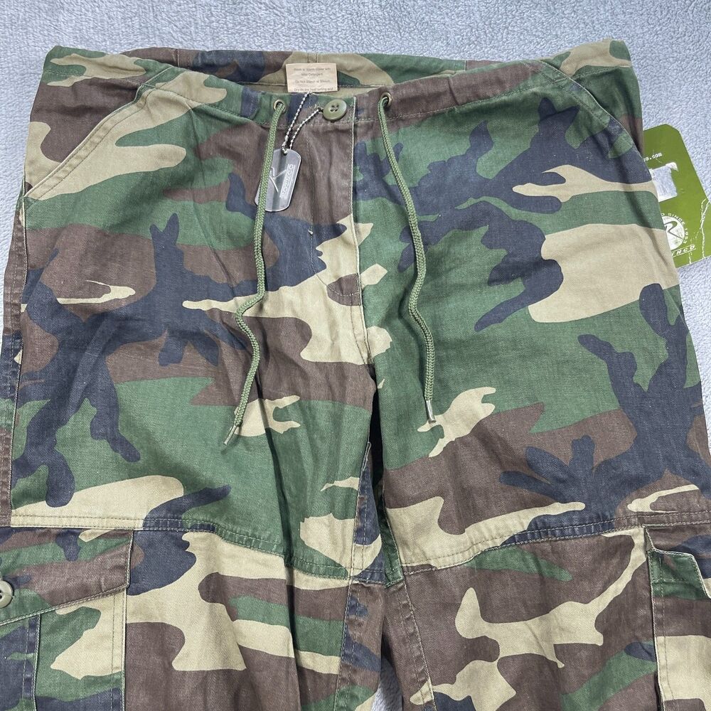 Rothco Vintage Paratrooper Fatigue Cargo Pants Womens Medium Green Woodland Camo - Picture 2 of 15